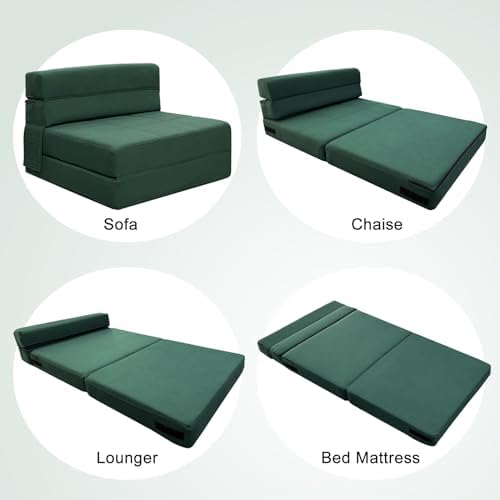 ANONER Memory Foam Fold Out Sofa Bed with Pillow Twin Size Futon Couch