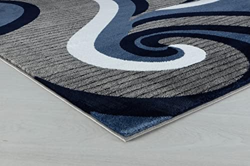 GLORY RUGS Modern Area Rug Swirls Carpet Bedroom Living Room Contemporary Din...