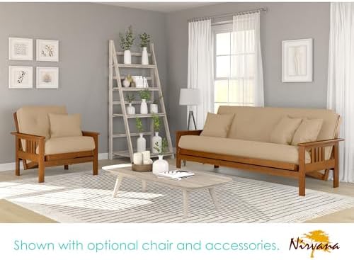 Nirvana Futons Stanford Futon Set - Queen Size, Frame, 8" Mattress, Micr...