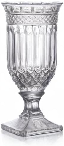 Joeyan 13" Glass Urn Vase,Tall Centerpiece with Ripple Diamond Pattern,T...