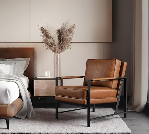 Yaheetech Mid-Century Accent Chair, Modern Armchair, Light Brown