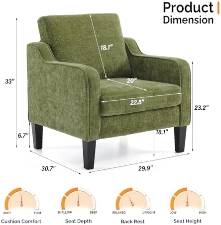 VINGLI Accent Chairs Set of 2, Modern Traditional Armchair for Living Room