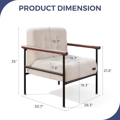 MAXYOYO Accent Chair, Modern Living Room Chair with Metal Frame
