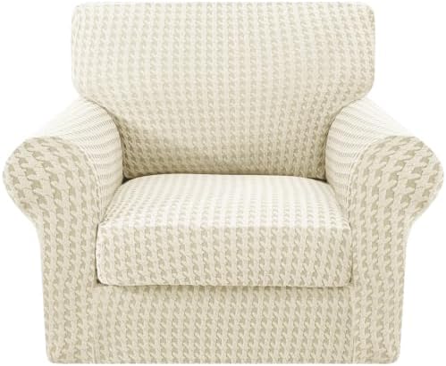 ZNSAYOTX 2 Piece Stretch Chair Slipcovers with Arms (34"-44") New-H...