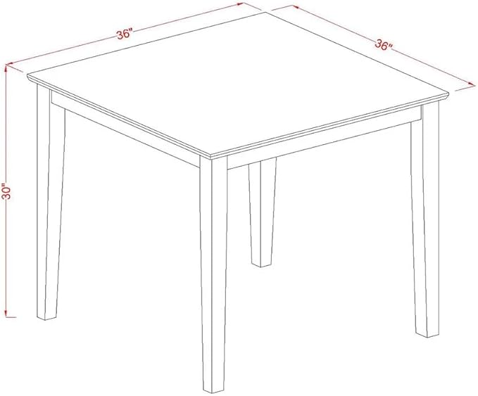 East West Furniture OXEL3-AWA-05 3 Piece Dining Room Table Set Contains a Squ...