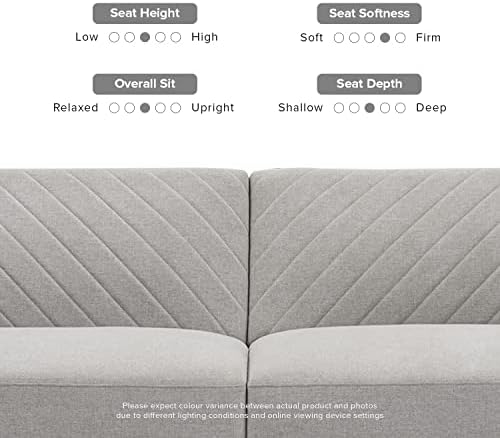 mopio 76.4" Futon (Light Gray Fabric, Chevron Styled)