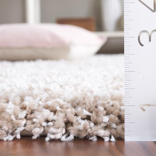 SAFAVIEH California Shag Collection Area Rug - 6'7" Square, Beige, N...