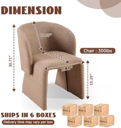 Barrel Kitchen & Dining Room Chairs Set of 6, Modern Comfy Makeup Vanity ...