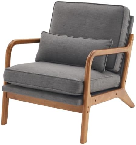 Karl home Mid-Century Modern Accent Reading Chair, Grey