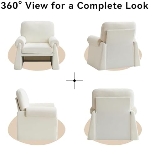 Oversized Accent Chair, Comfy Living Room Chairs, Single Sofa Chair with Thic...