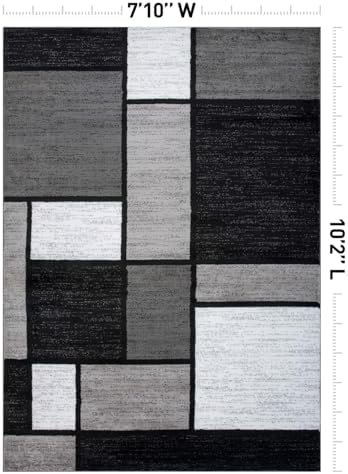 Rugshop Modern Boxes Contemporary Non-Shedding Area Rug Gray 7'10" x...