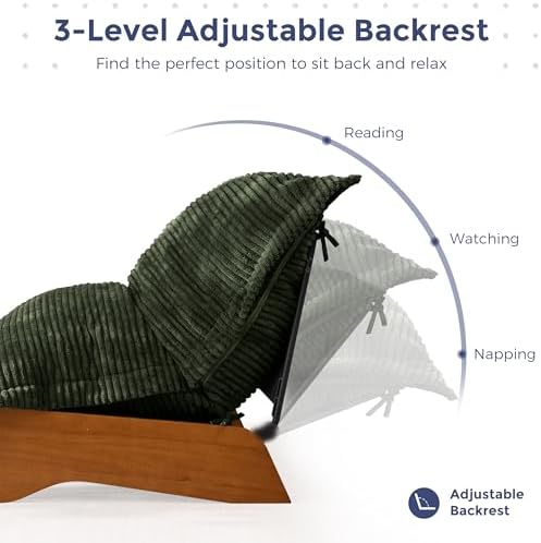 MAXYOYO Adjustable Living Room Chair, 3-Position Bean Bag Chair with Frame