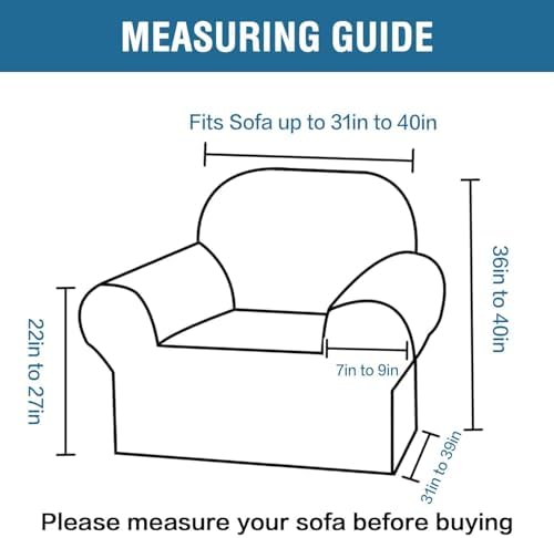 H.VERSAILTEX Armchair Cover Stretching Skid Resistance Couch Cover for Dogs W...