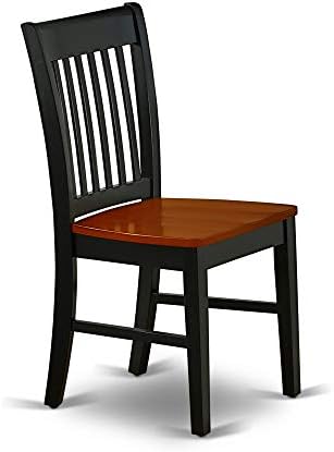 East West Furniture NFC-BCH-W Norfolk Dining Chairs - Slat Back Wood Seat Kit...