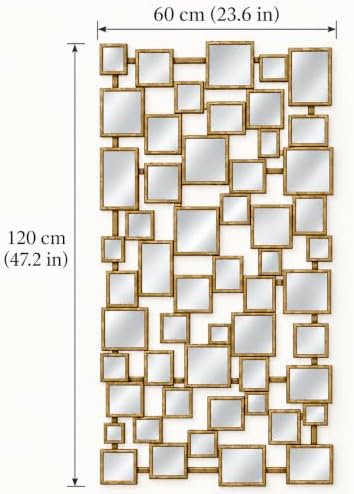 Large Modern Accent Wall Mirror for Living Room Gold 23.6"x47" Meta...