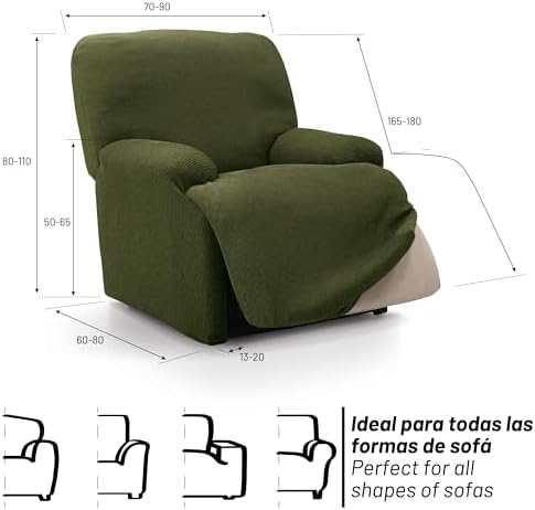 Reclining Feet Together Armchair Cover | Elastic Reclining Armchair Cover | Q...