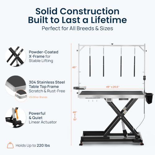 KANIS Professional Electric Dog Grooming Table - Heavy Duty