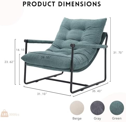 Accent Chair, Comfy Living Room Chair with Soft Cushion, Upholstered Armchair...