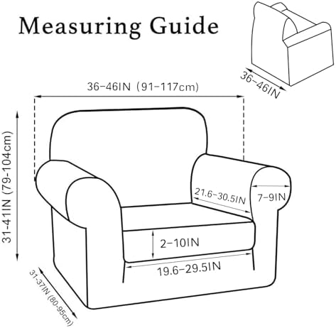Turquoize 2 Piece Chair Covers Chair Slipcovers for Living Room Armchair Sofa...