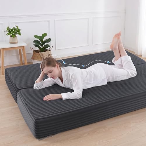 HOMBYS 8 Inch Memory Foam Futon Mattress Full Size, Split Foldable Futons Sof...