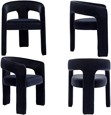 VESCASA Velvet Barrel Dining Chair with Open-Back, Upholstered Modern Accent ...