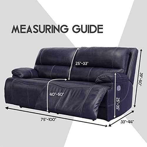 ULTICOR Extra Wide 75-100" 2 Seater Reclining Sofa Slipcover, Velvet Str...