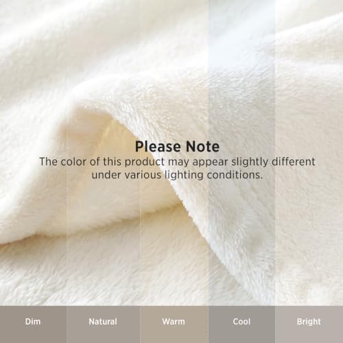 Bedsure GentleSoft Fleece Blankets Queen Size Cream - Birthday Gifts for Wome...