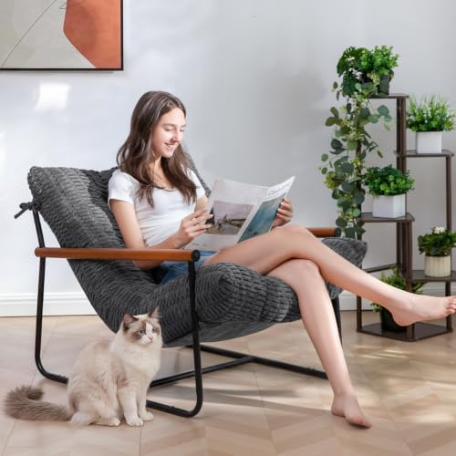 MAXYOYO Modern Accent Chair, Tufted Living Room Chair with Metal Frame