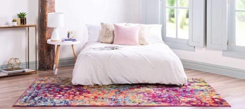 Unique Loom Jardin Collection Colorful, Vibrant, Abstract, Modern Area Rug (1...