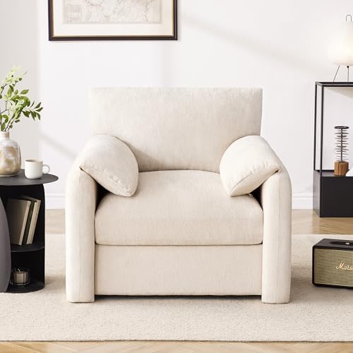 Howjoe Chenille Oversized Armchair, 38.6" Wide Accent Chairs for Living ...