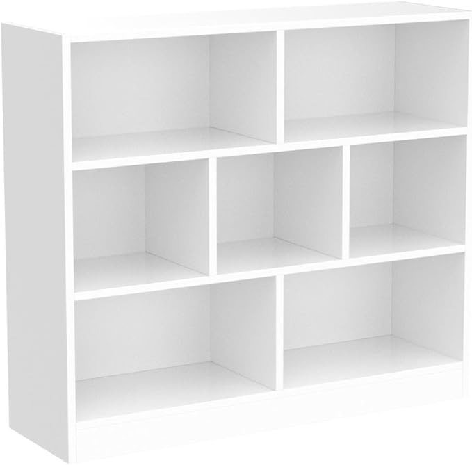 IOTXY Open Shelf Low Bookcase - Wooden 3-Tier Floor Standing Display Cabinet ...