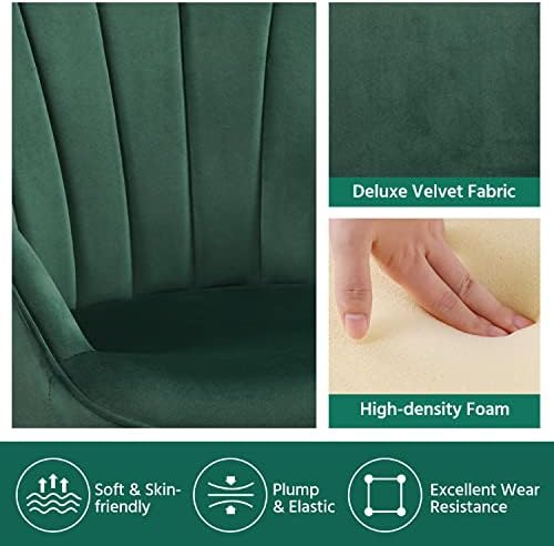 Yaheetech Accent Chair, Upholstered Armchair with Metal Legs, Green