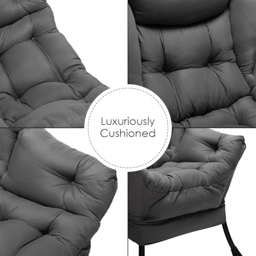 HollyHOME Lazy Chair with Foldable Ottoman, Accent Comfy Lounge Armchair and ...