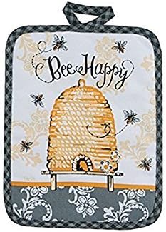 4 Piece Bee Happy Kitchen Set - 2 Terry Towels, Oven Mitt, Potholder
