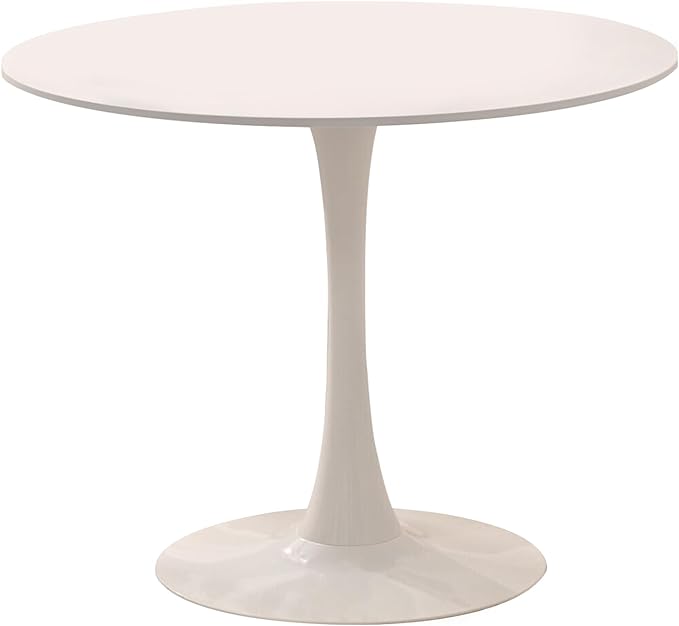 3-Pieces 31.5" Round Dining Table Set for 2,White Dining Table & 2 V...