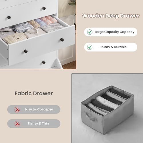 ADORNEVE Tall 6 Drawer White Modern Dresser