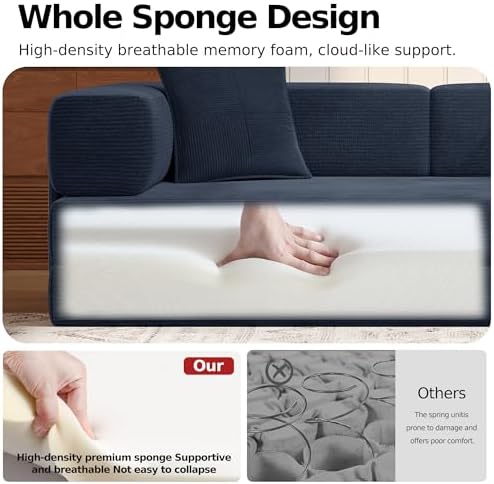 MoonSpeak 78.8'' Futon Sofa Bed, Boneless Couches for Living Room