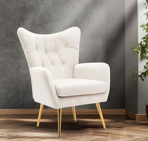 Container Furniture Direct Modern Chic Mid-Century Velvet Accent Armchair for...