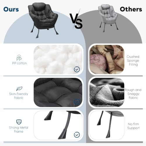ComfyCorner Lazy Chair with Foldable Ottoman, Modern Accent Chair
