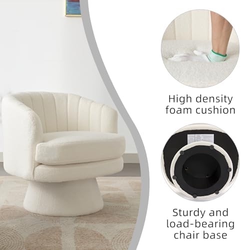 CANMOV Swivel Accent Chair with Armrest Set of 2, Modern 360 Degree Swivel Ba...