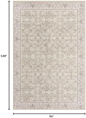 SIILOOM 8x10 Washable Area Rug, Non Slip Large Rug for Bedroom Living Room