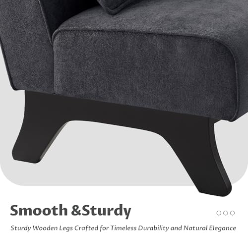 Armless Accent Chair Comfy Upholstered Modern Living Room Side Chair