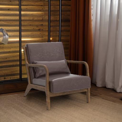 Glitzhome 30.75 "H Mid Century Coffee Accent Armchair, Single Reading Ar...