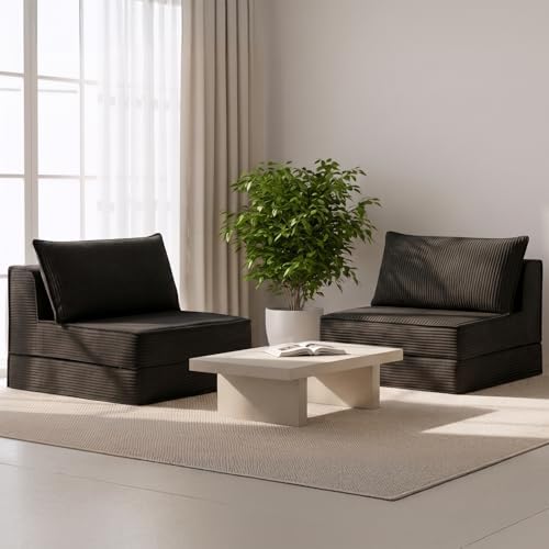 Folding Sofa Bed, Convertible Sleeper Chair with Pillow,Corduroy Comfy Floor ...