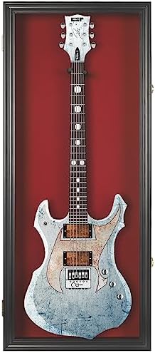 DisplayGifts 42" Electric Guitar Display Case Cabinet Shadow Box with Gu...