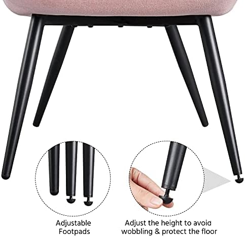 Yaheetech Accent Chair, Upholstered Armchair with Metal Legs, Pink