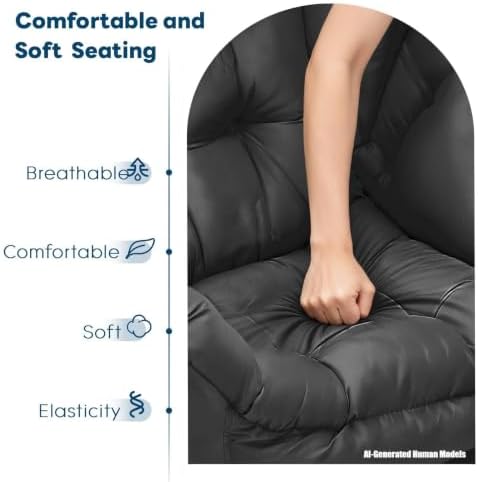 ComfyCorner Lazy Chair with Foldable Ottoman, Modern Accent Chair