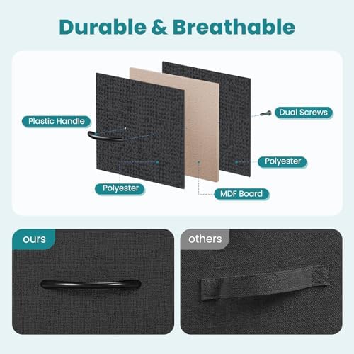 OLIXIS Black Dresser for Bedroom with 7 Fabric Drawers Storage Organizer