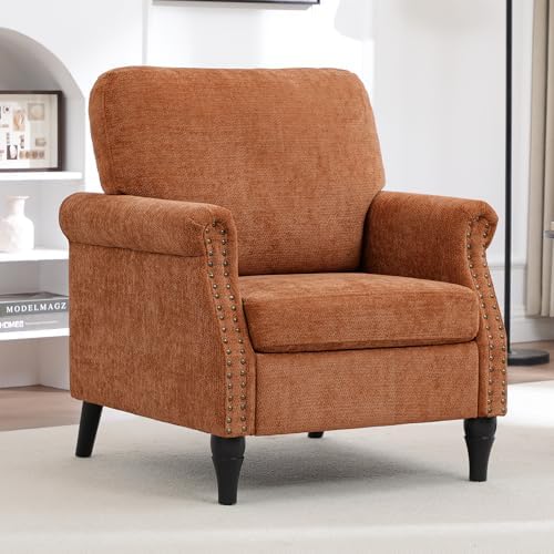 Accent Chair for Living Room, Modern Mid Century Reading Chair Armchair High ...