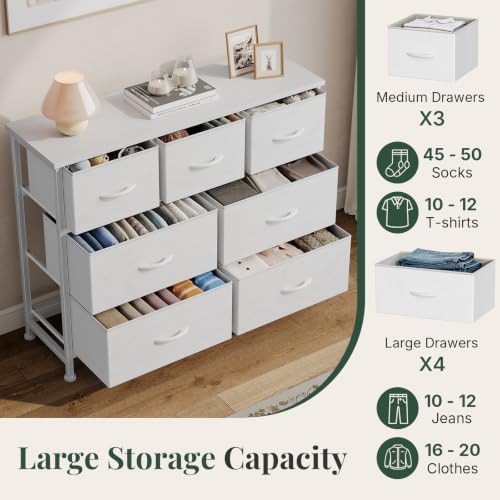 Fabric Dresser for Bedroom with 7 Drawers, Chest of Drawers